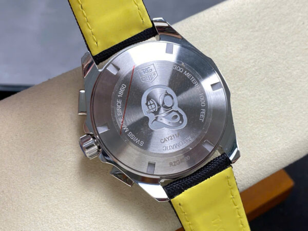 TAG Heuer Watch Black Leather Strap 43mm - Image 7