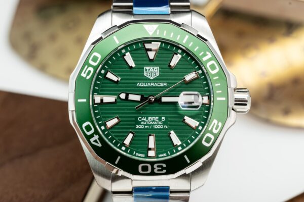 Tag Heuer Watch Aquaracer Green Dial Metal Wire 43mm - Image 3