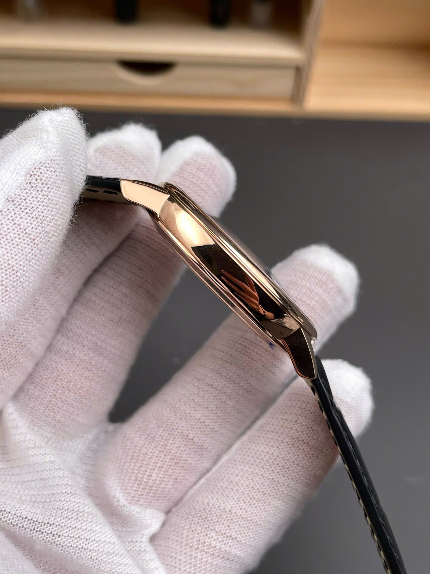 Vacheron Constantin Watch Patrimony 85180 Black Dial Leather Strap 40mm - Image 7