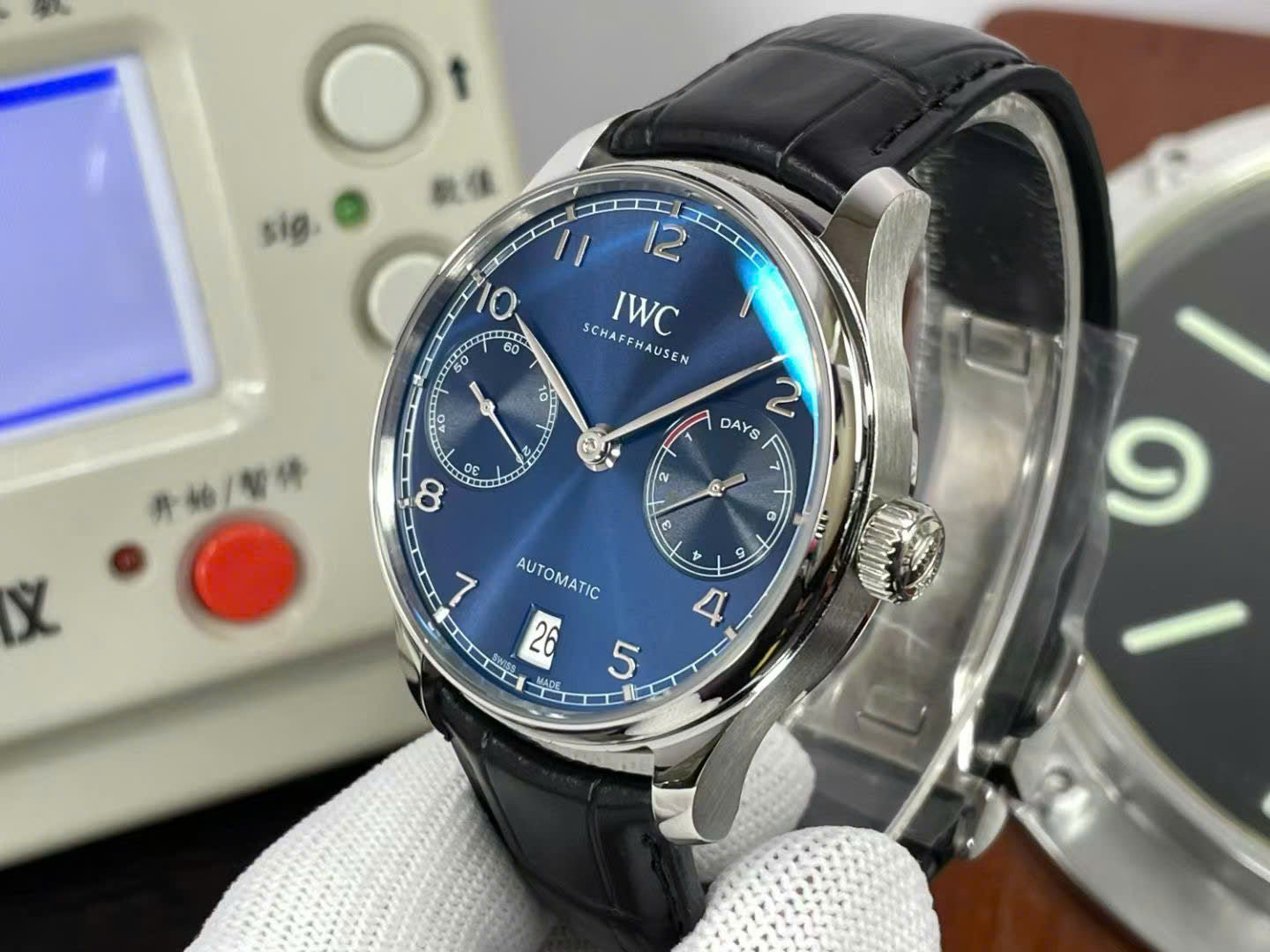 IWC Schaffhausen Watch Portugieser Automatic 5007 Blue Dial Men’s 42mm - Image 4