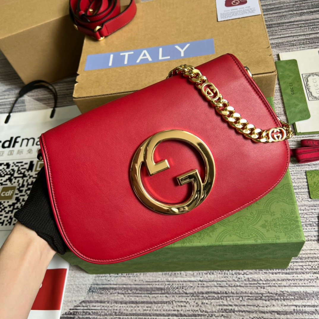 Gucci Blondie Shoulder Bag Red For Women, Women's Bags 11in/28cm - Image 6
