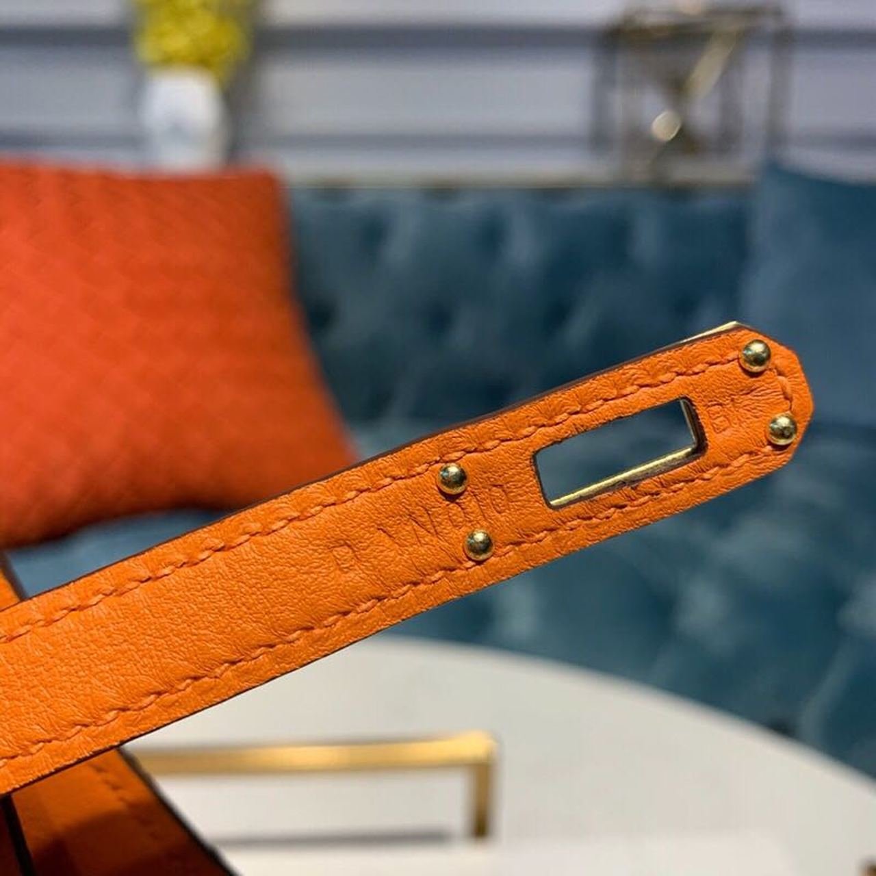 Hermes Kelly Danse II Bag Swift Orange Gold Hardware For Women 8.7in/22cm - Image 4