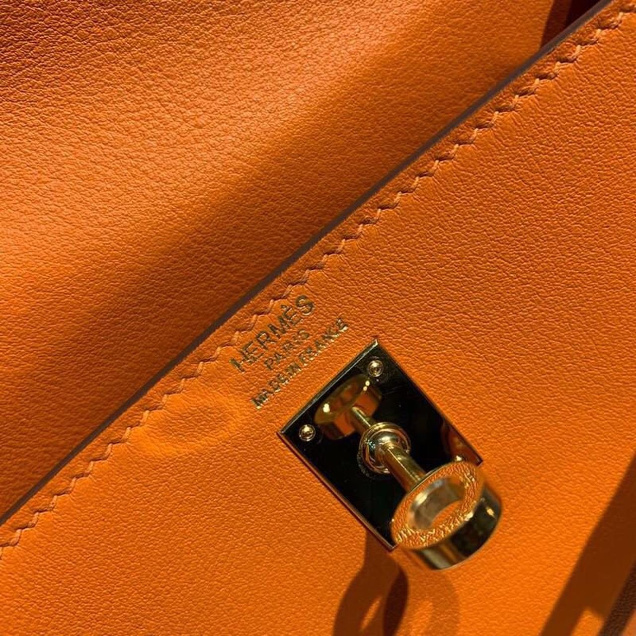 Hermes Kelly Danse II Bag Swift Orange Gold Hardware For Women 8.7in/22cm - Image 7