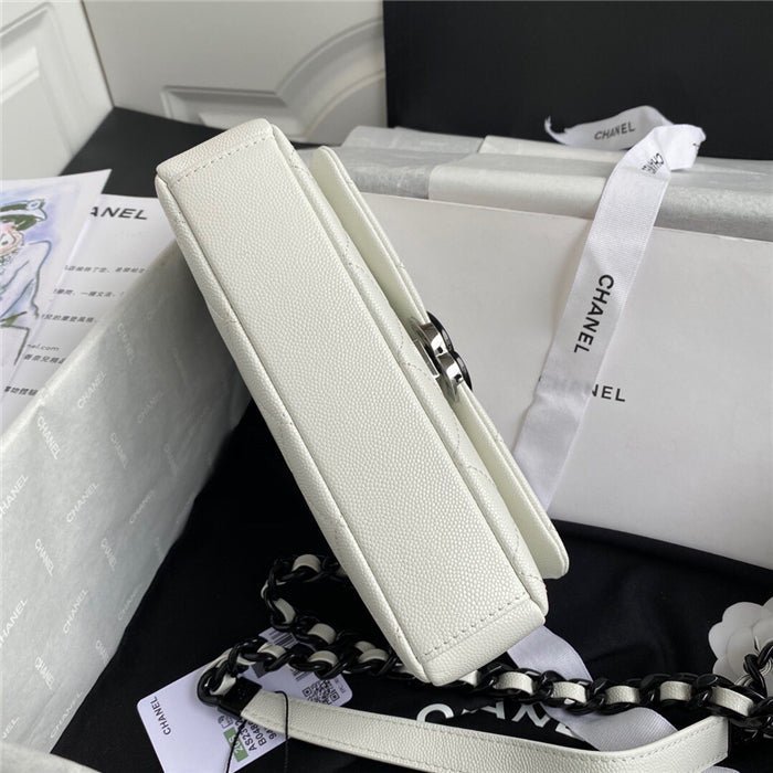 Chanel Classic Flap Bag 20cm White - Image 7