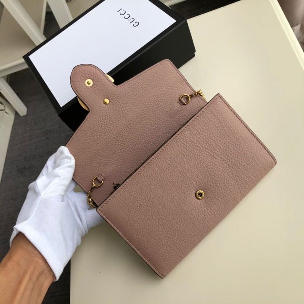 Gucci GG Marmont Mini Chain Bag Pink For Women 7.9in/20cm - Image 7