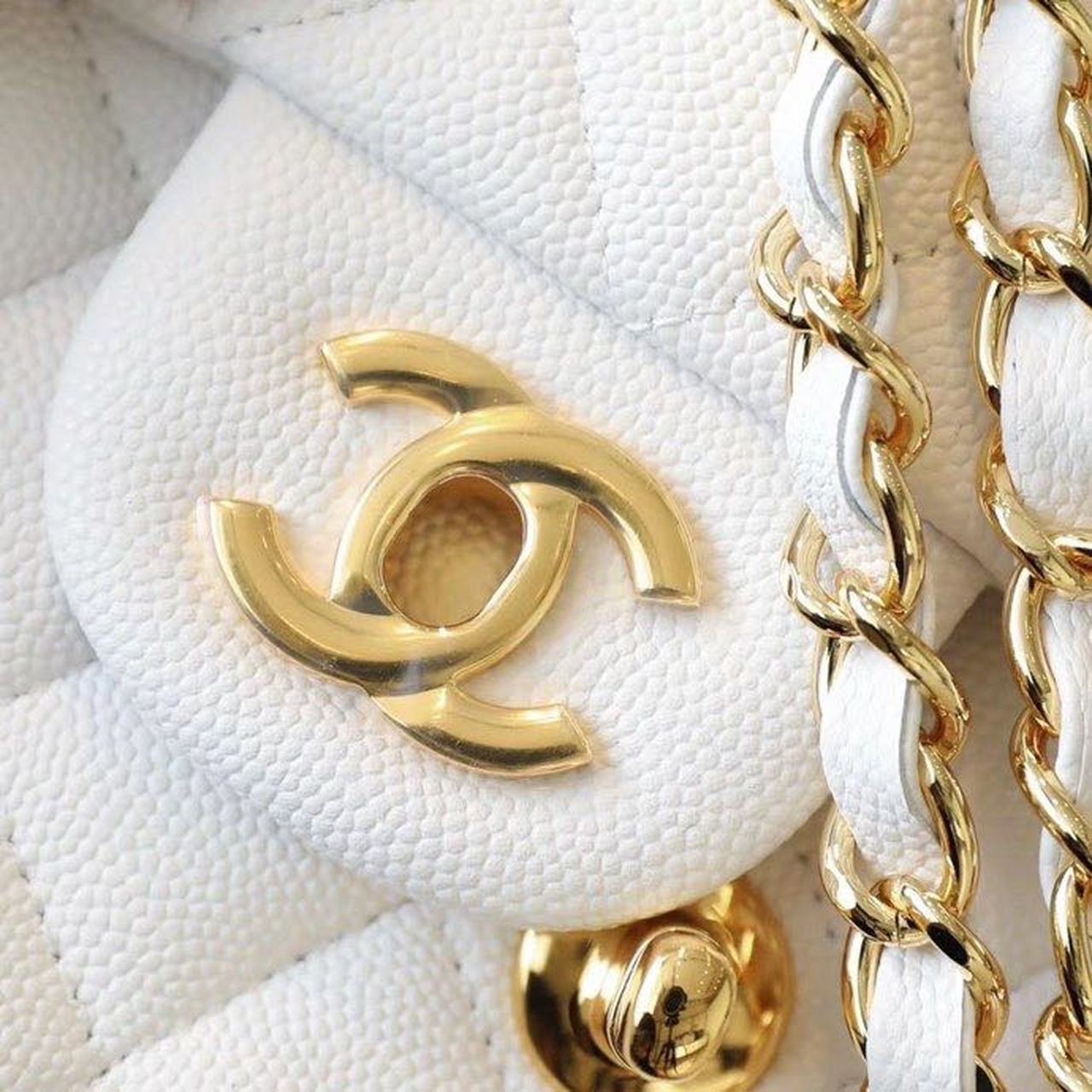 Chanel Classic Mini Flap Bag 17cm Gold Hardware Caviar Leather Spring/Summer Collection White - Image 10