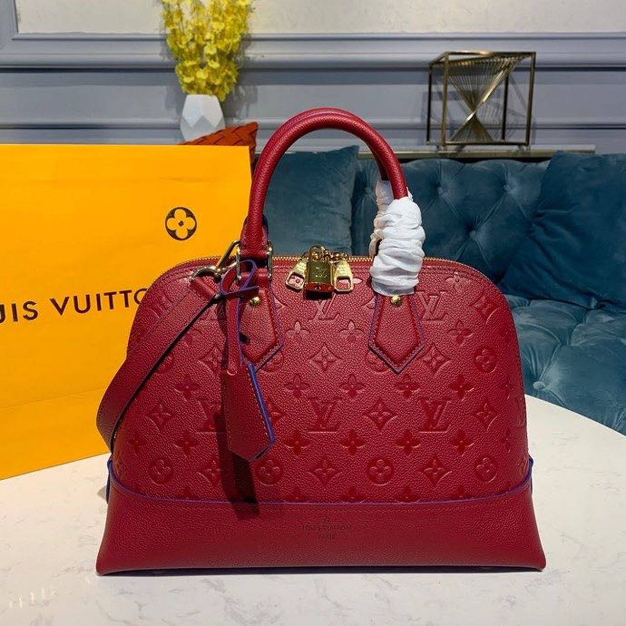 Louis Vuitton Neo Alma Bag 32cm Monogram Empreinte Canvas Spring/Summer Collection M44832 Red - Image 2