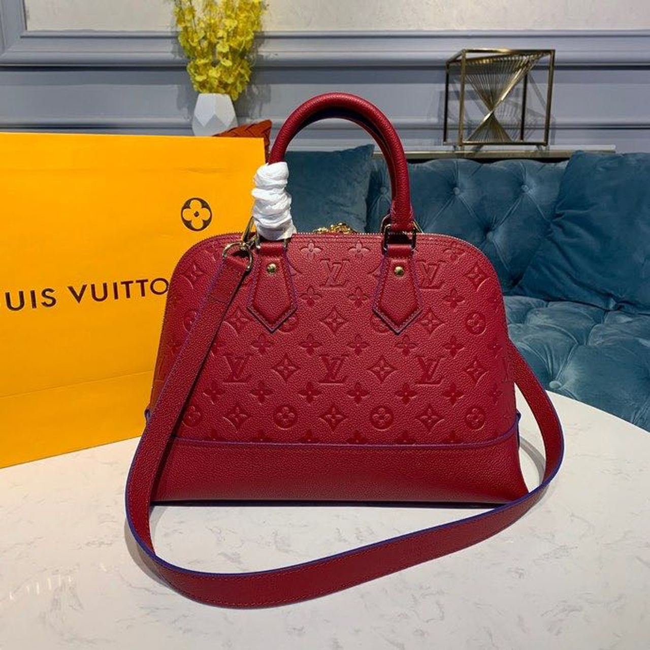 Louis Vuitton Neo Alma Bag 32cm Monogram Empreinte Canvas Spring/Summer Collection M44832 Red - Image 3
