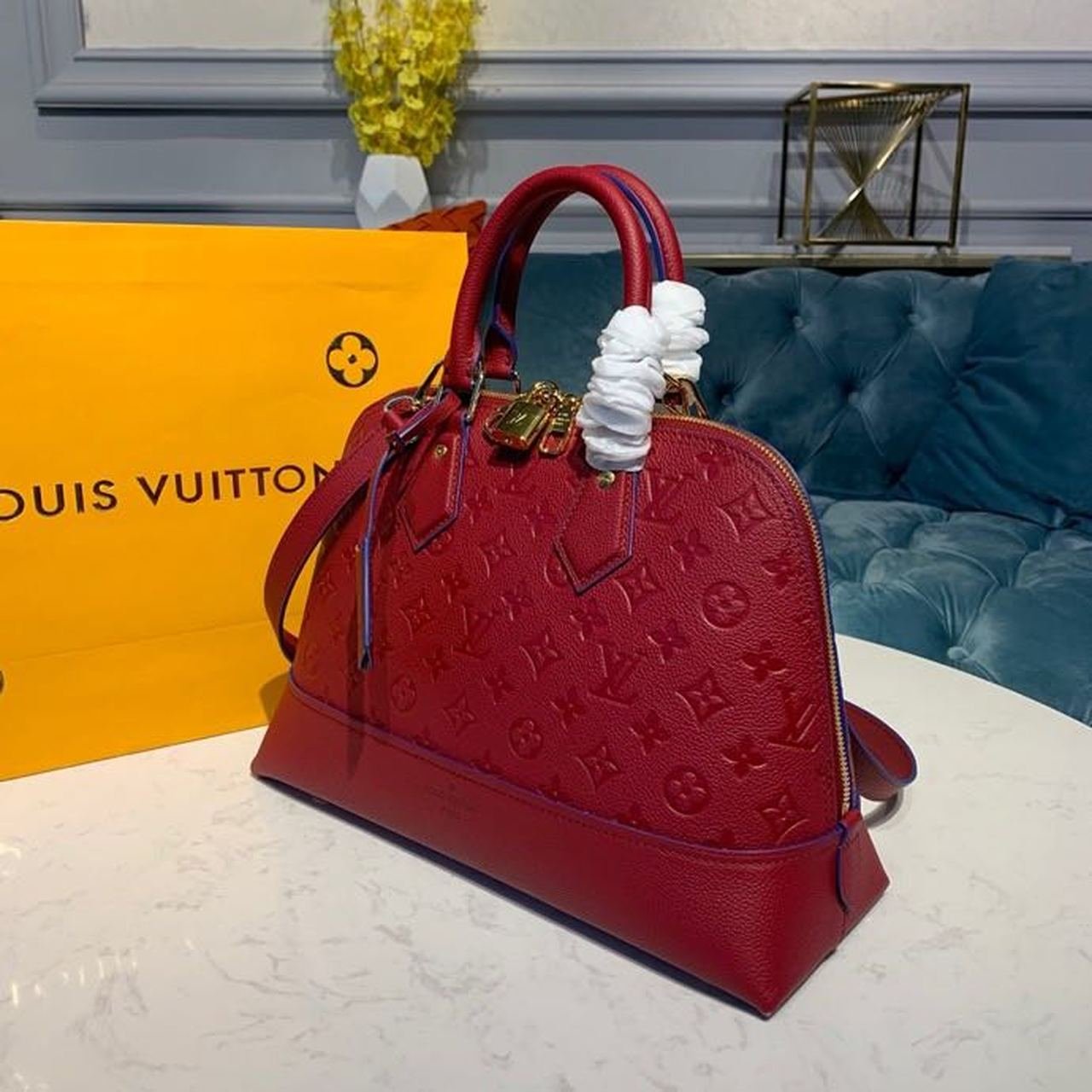 Louis Vuitton Neo Alma Bag 32cm Monogram Empreinte Canvas Spring/Summer Collection M44832 Red - Image 4