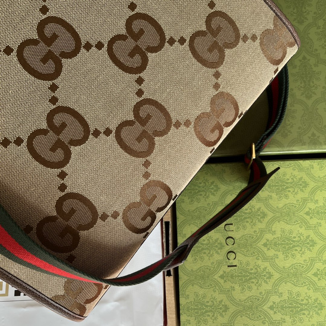 Gucci Tote Bag With Jumbo Camel And Ebony Jumbo GG Canvas For Women 14.6in/37cm - Image 4