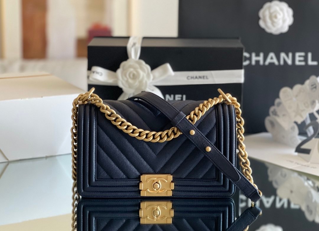 Chanel Medium Classic Flapbag 25cm Dark Blue