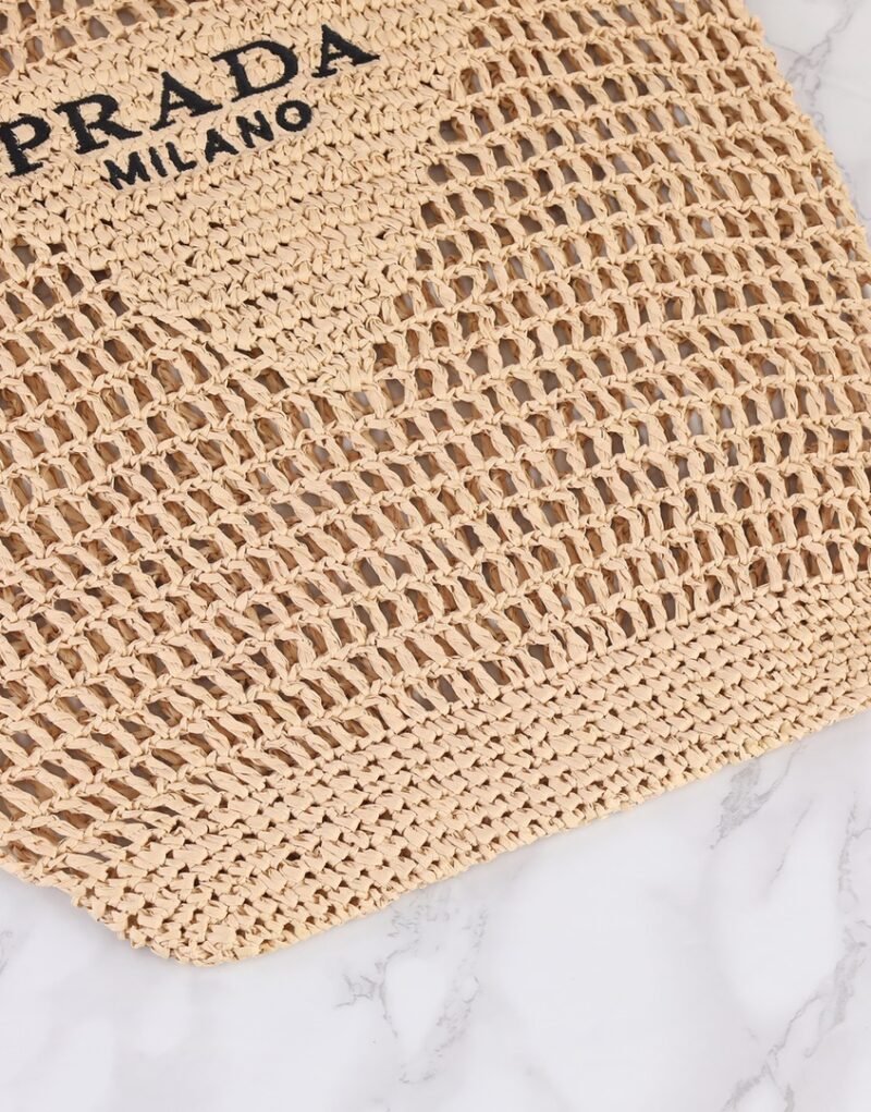 Prada Raffia Tote Bag Beige For Women 1BG424_2A2T_F0018_V_OOO - 20 Inches / 51 Cm - Image 5