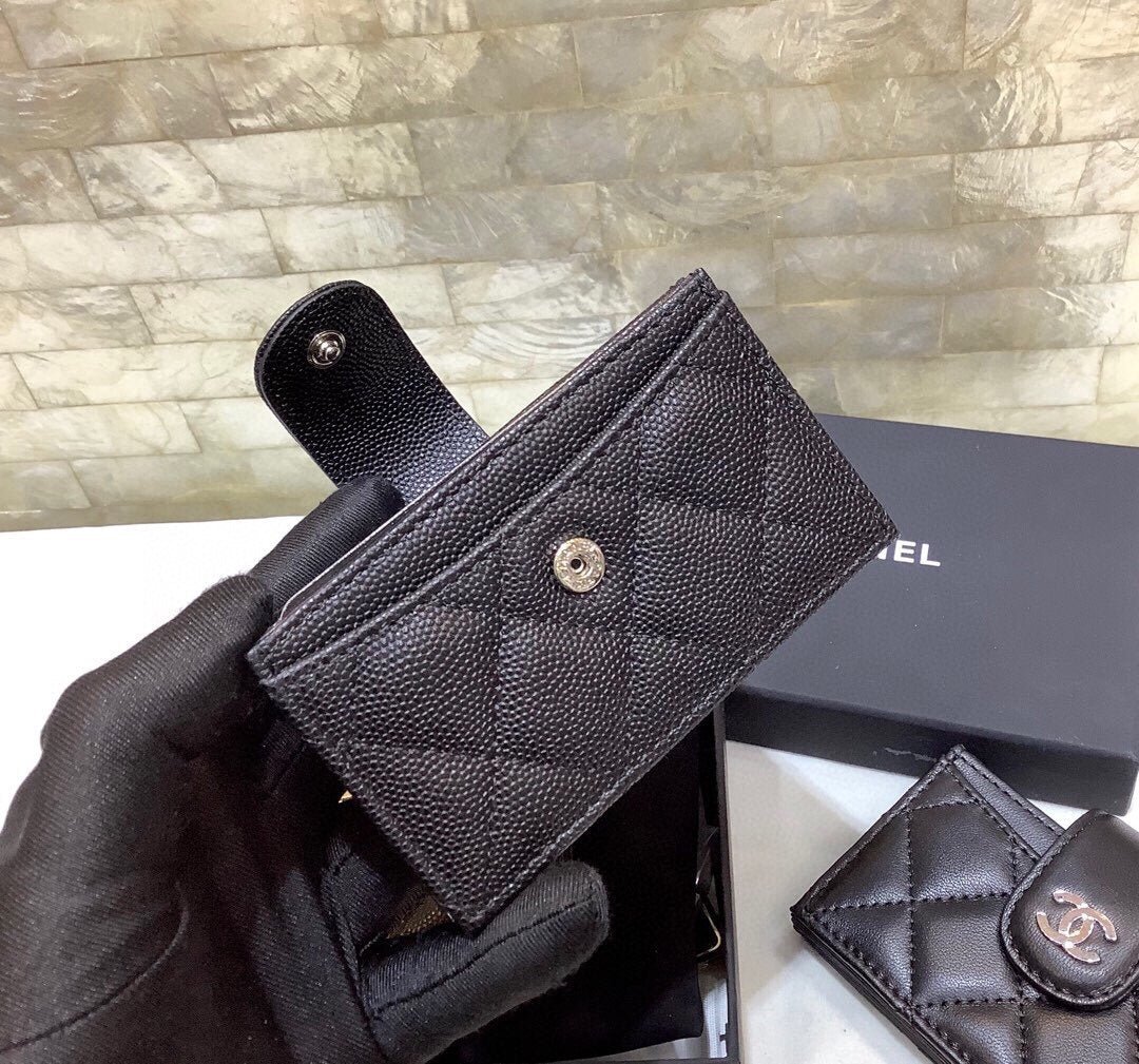 CO-CO Chanel Card Holder With Silver Hardware 10cm - Image 5