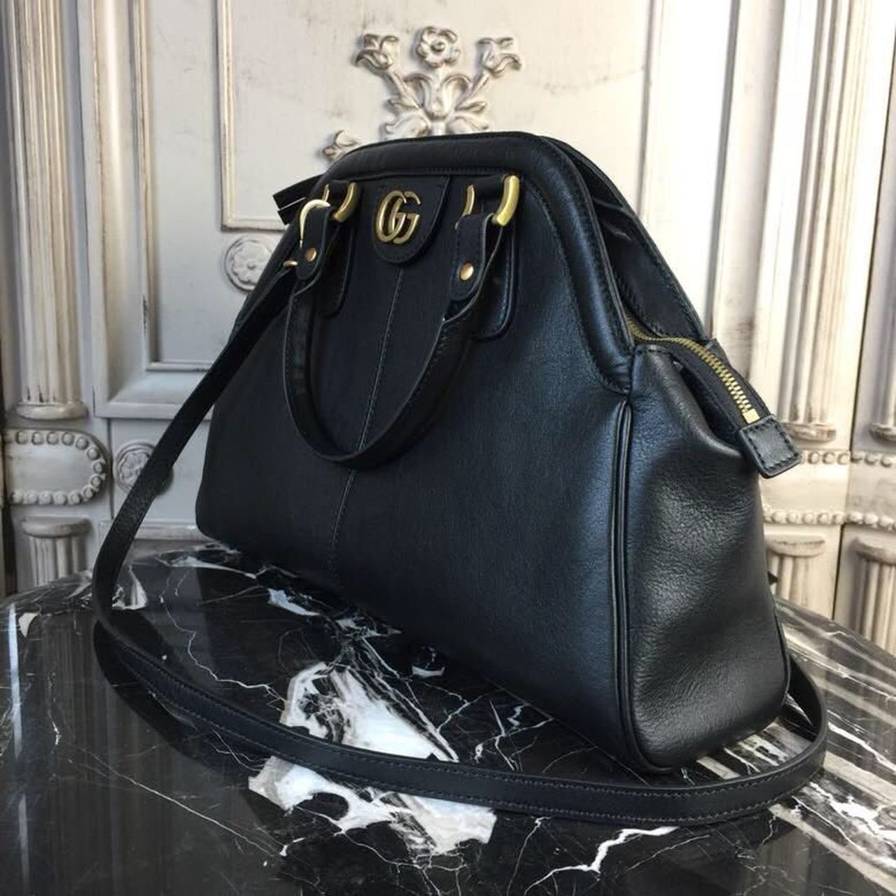 Gucci Re(Belle) Large Top Handle Bag Black For Women 15.75in/40cm GG - Image 2