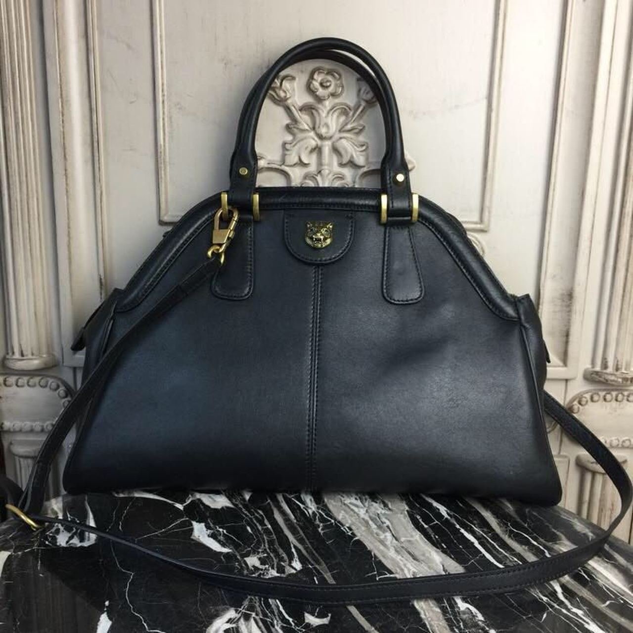 Gucci Re(Belle) Large Top Handle Bag Black For Women 15.75in/40cm GG - Image 3
