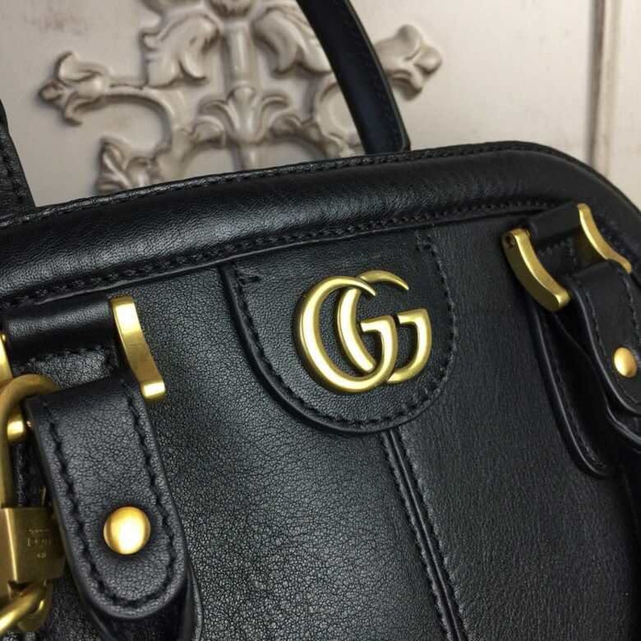 Gucci Re(Belle) Large Top Handle Bag Black For Women 15.75in/40cm GG - Image 5