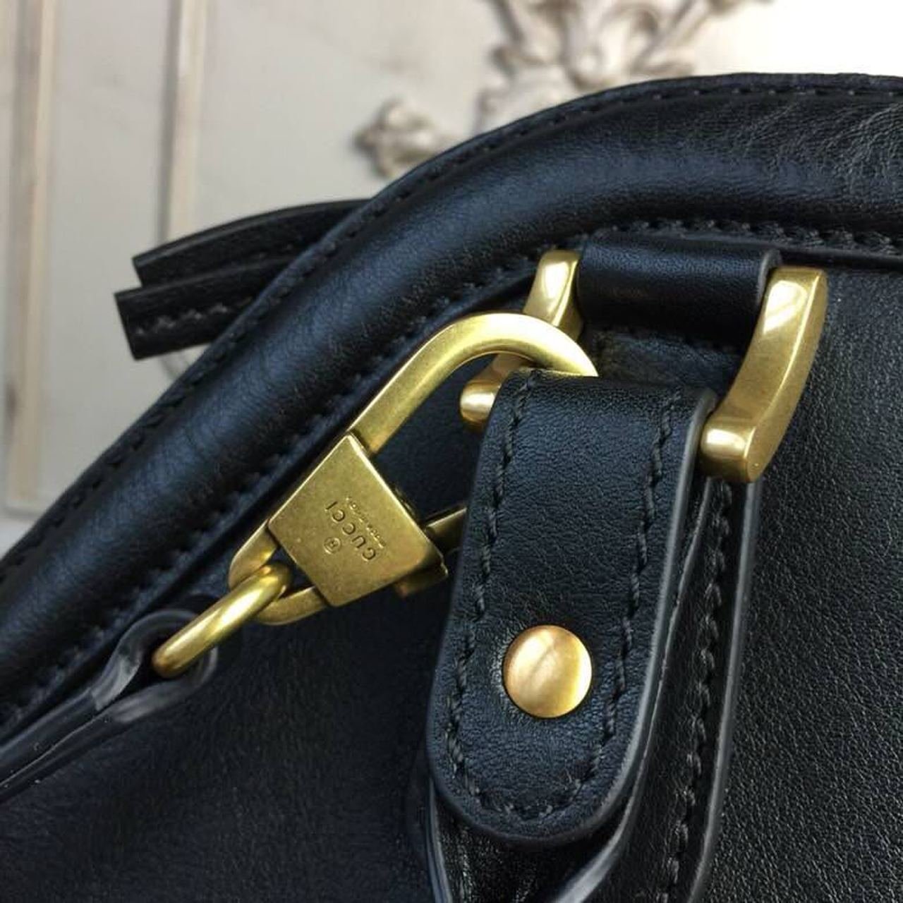 Gucci Re(Belle) Large Top Handle Bag Black For Women 15.75in/40cm GG - Image 4