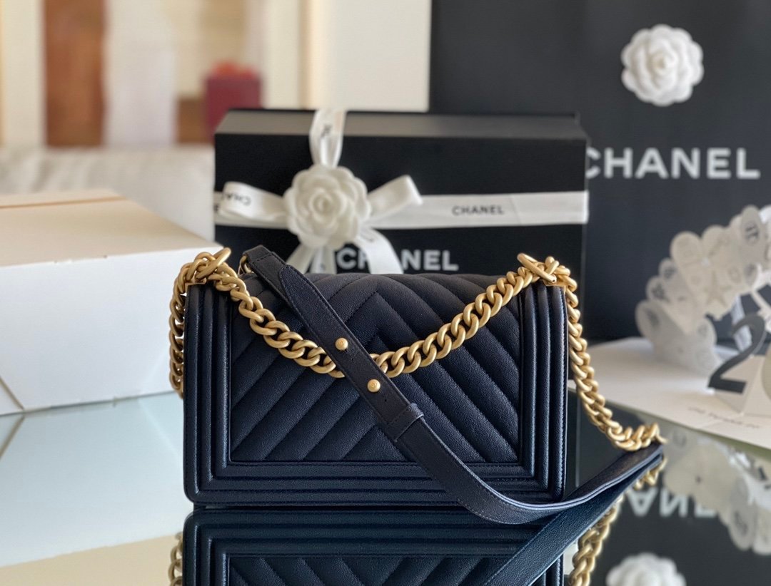 Chanel Medium Classic Flapbag 25cm Dark Blue - Image 8