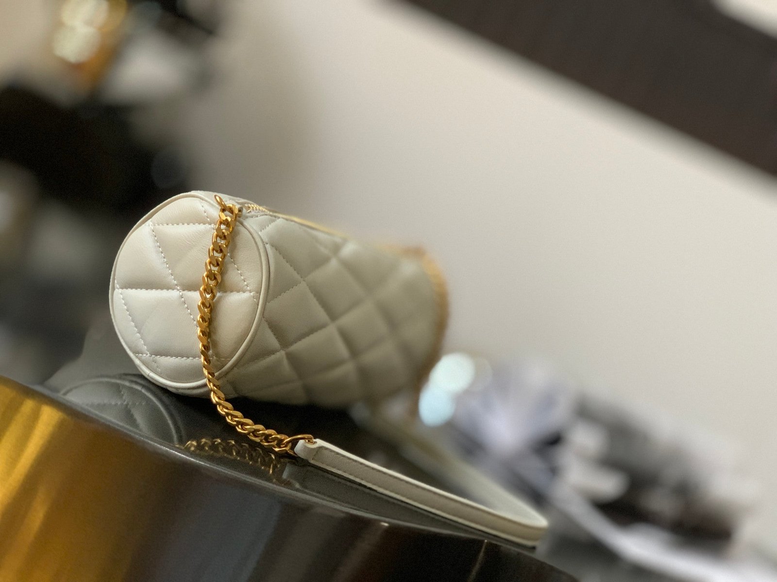 Saint Laurent Sade Mini Tube Bag For Women 20cm Vitage White YSL 699703AAAJU9207 - Image 6