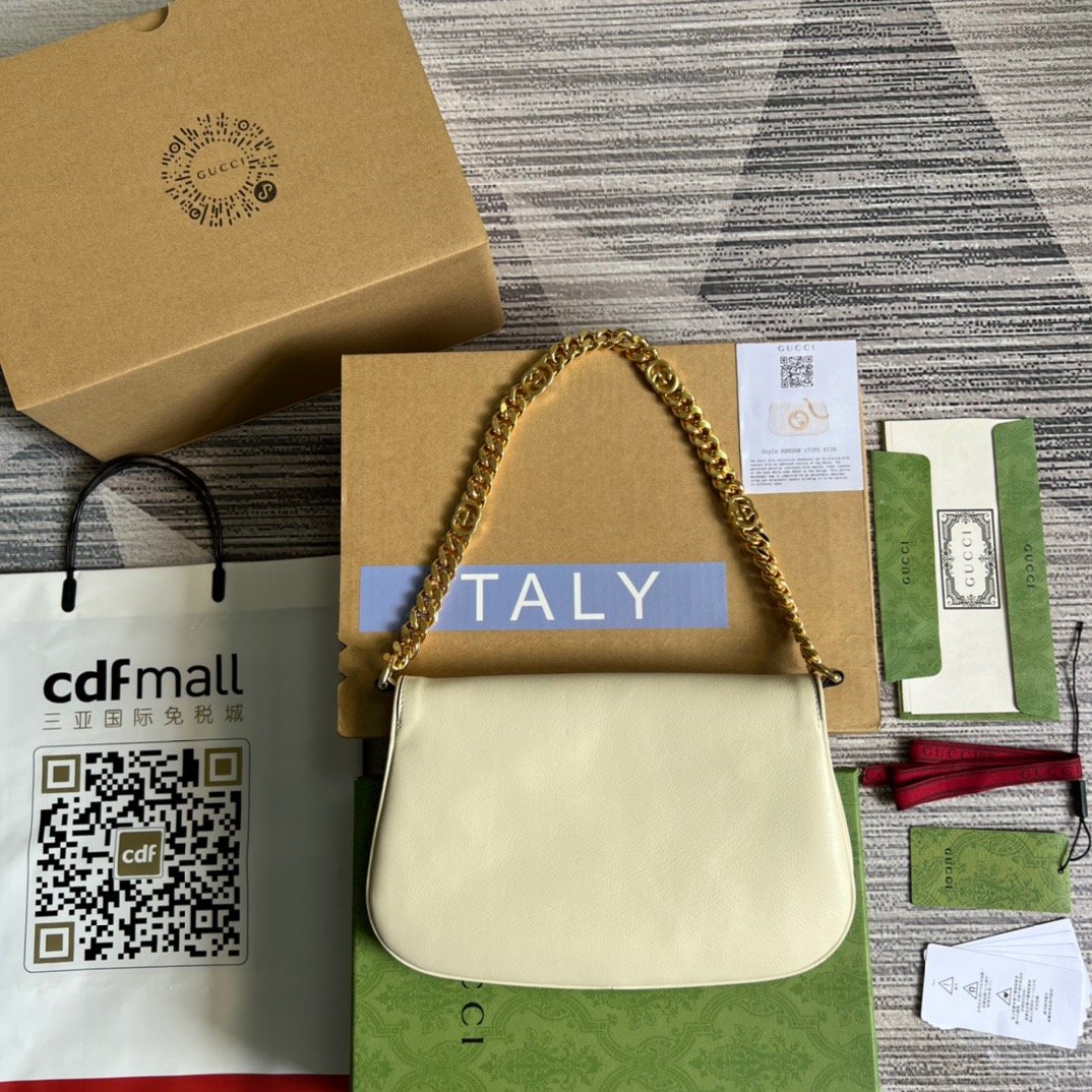 Gucci Blondie Shoulder Bag White For Women, Women's Bags 11in/28cm - Image 4