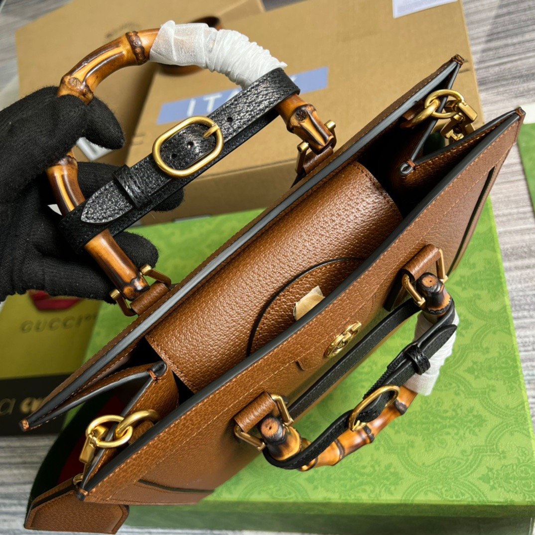 Gucci Diana Medium Tote Bag Brown For Women, Women's Bags 11in/27cm GG - Image 6