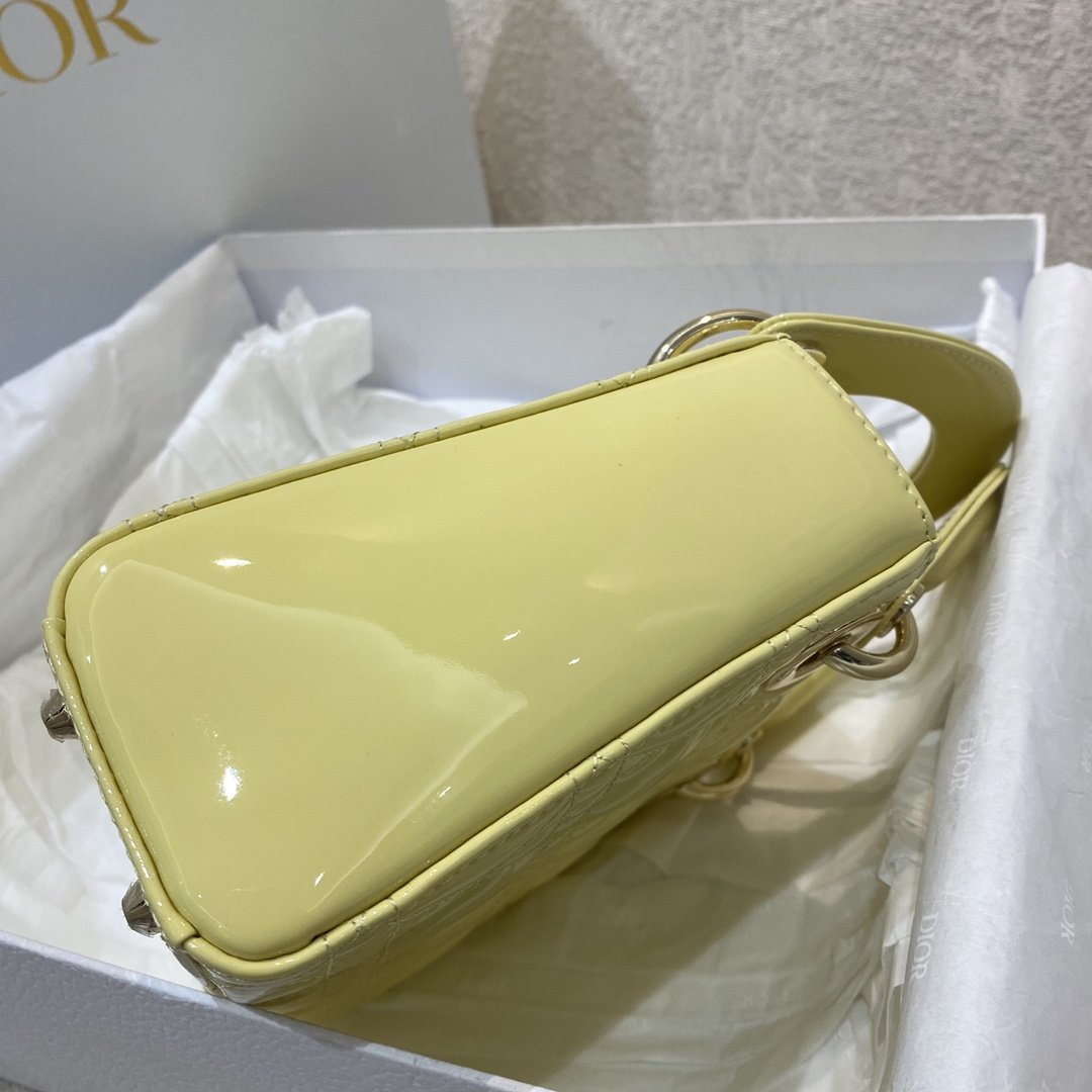 Christian Dior Lady Dior Bag Gold Hardware 17cm Yellow - Image 2