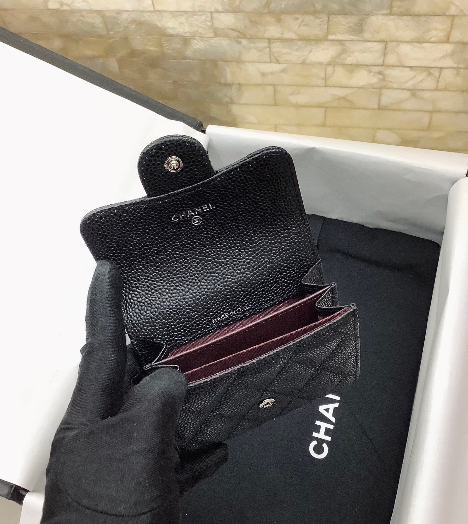 CO-CO Chanel Classic Card Holder With Silver Hardware 11cm - Image 7