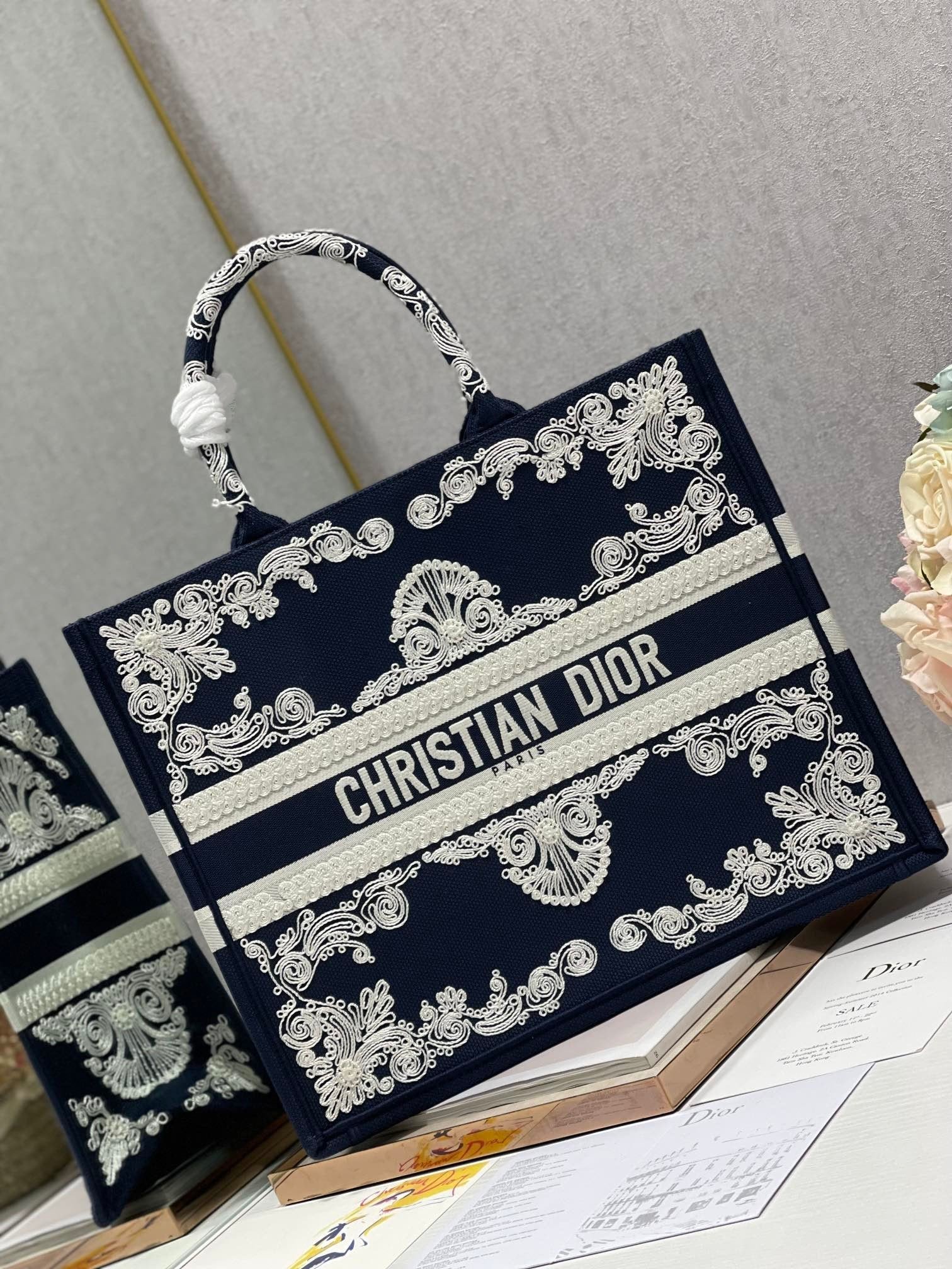 Christina Dior Book Tote Bag 41cm Black - Image 6