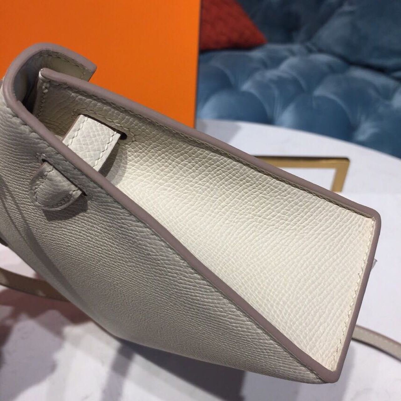 Hermes Mini Kelly Craie For Women Gold-Toned Hardware 7.5in/19cm - Image 4