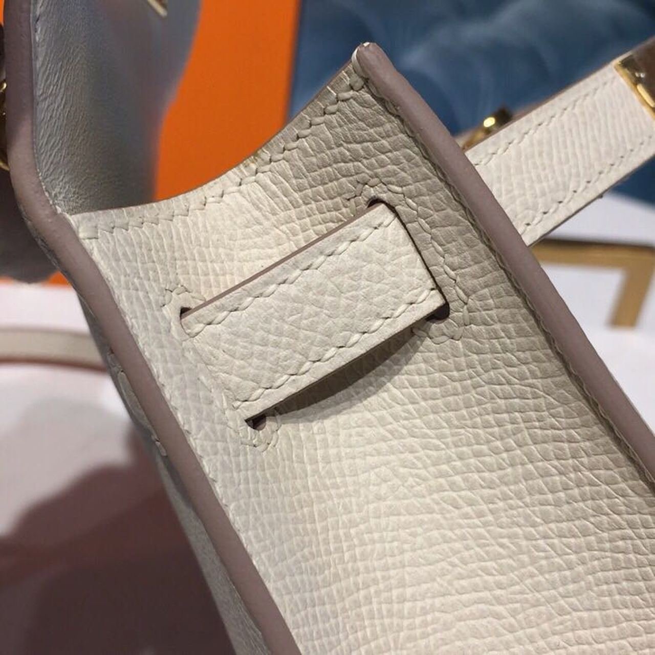 Hermes Mini Kelly Craie For Women Gold-Toned Hardware 7.5in/19cm - Image 10