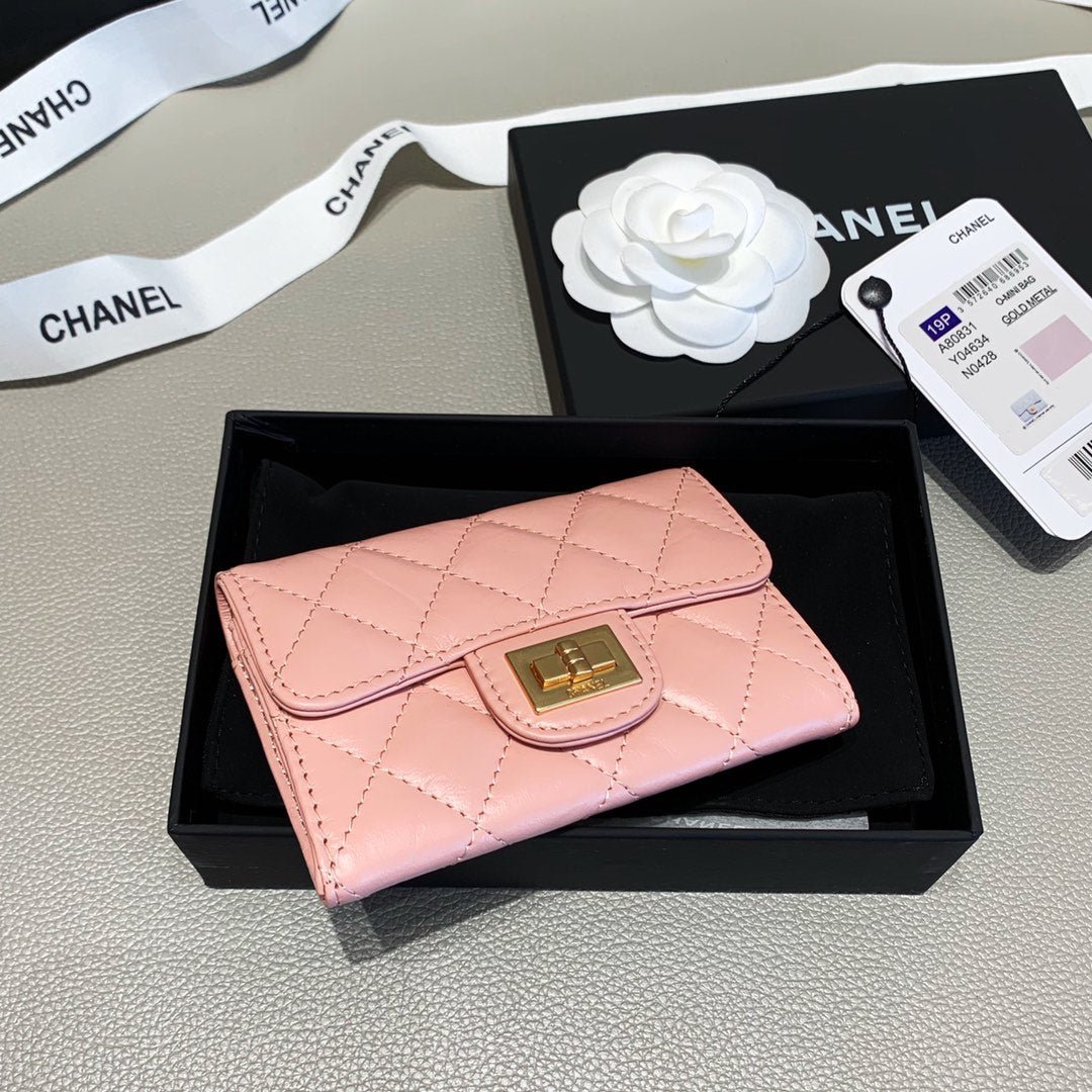 Chanel Diamond Wallet 11cm Pink - Image 5