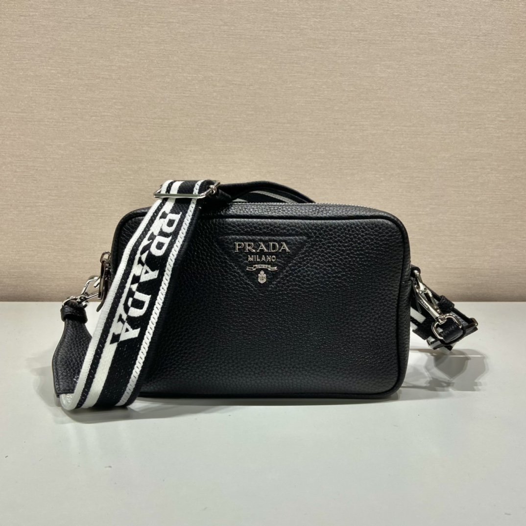 Prada Bag With Shoulder Strap Black For Women, Women's Bags 8.6in/22cm