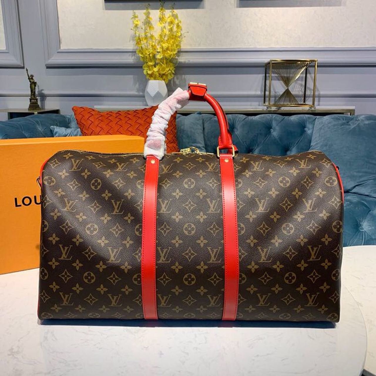 Louis Vuitton Keepall 50cm Monogram Canvas Spring/Summer Collection M41416 Red - Image 4
