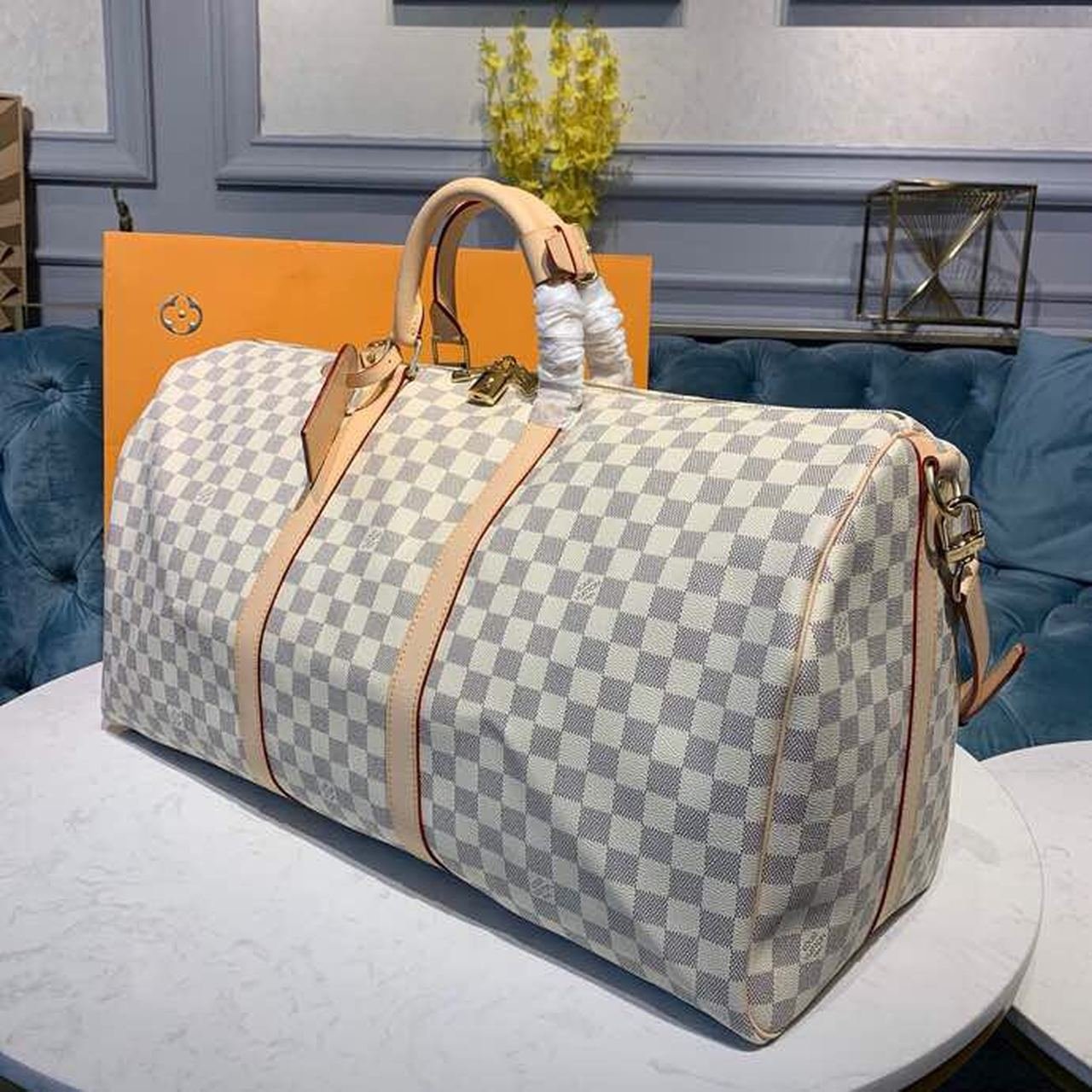 Louis Vuitton Keepall Bandoulire 55cm Damier Azur Canvas Spring/Summer Collection N41429 Azur - Image 10