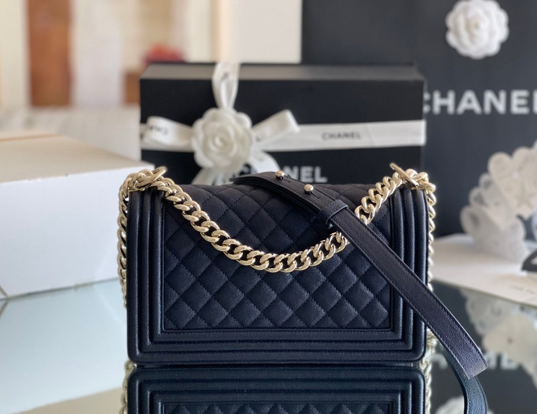 Chanel Medium Classic Flapbag 25cm Dark Blue - Image 2