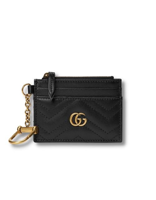 Gucci GG Marmont Keychain Wallet Black For Women 627064 DTDHT 1000 3.9 in/ 10 cm