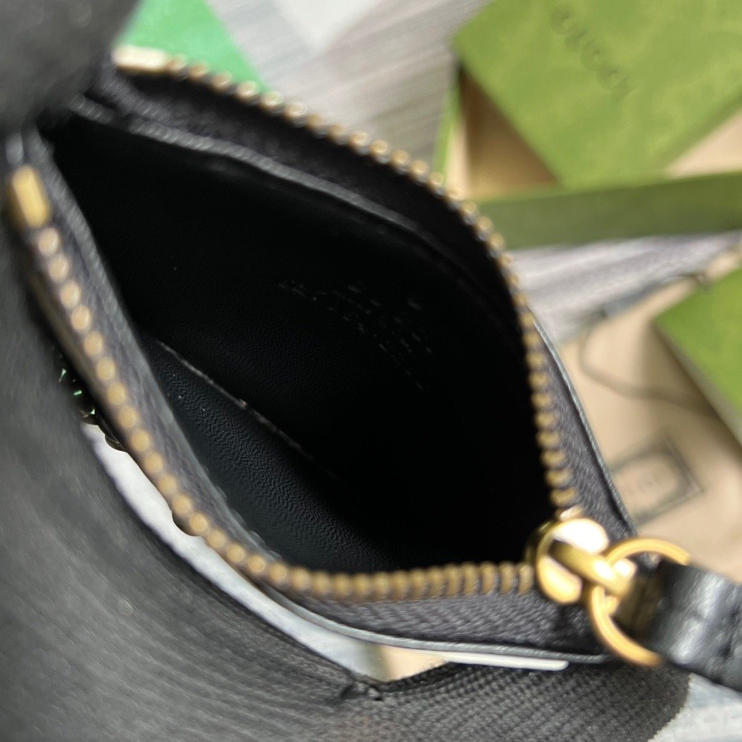 Gucci GG Marmont Keychain Wallet Black For Women 627064 DTDHT 1000 3.9 in/ 10 cm - Image 2