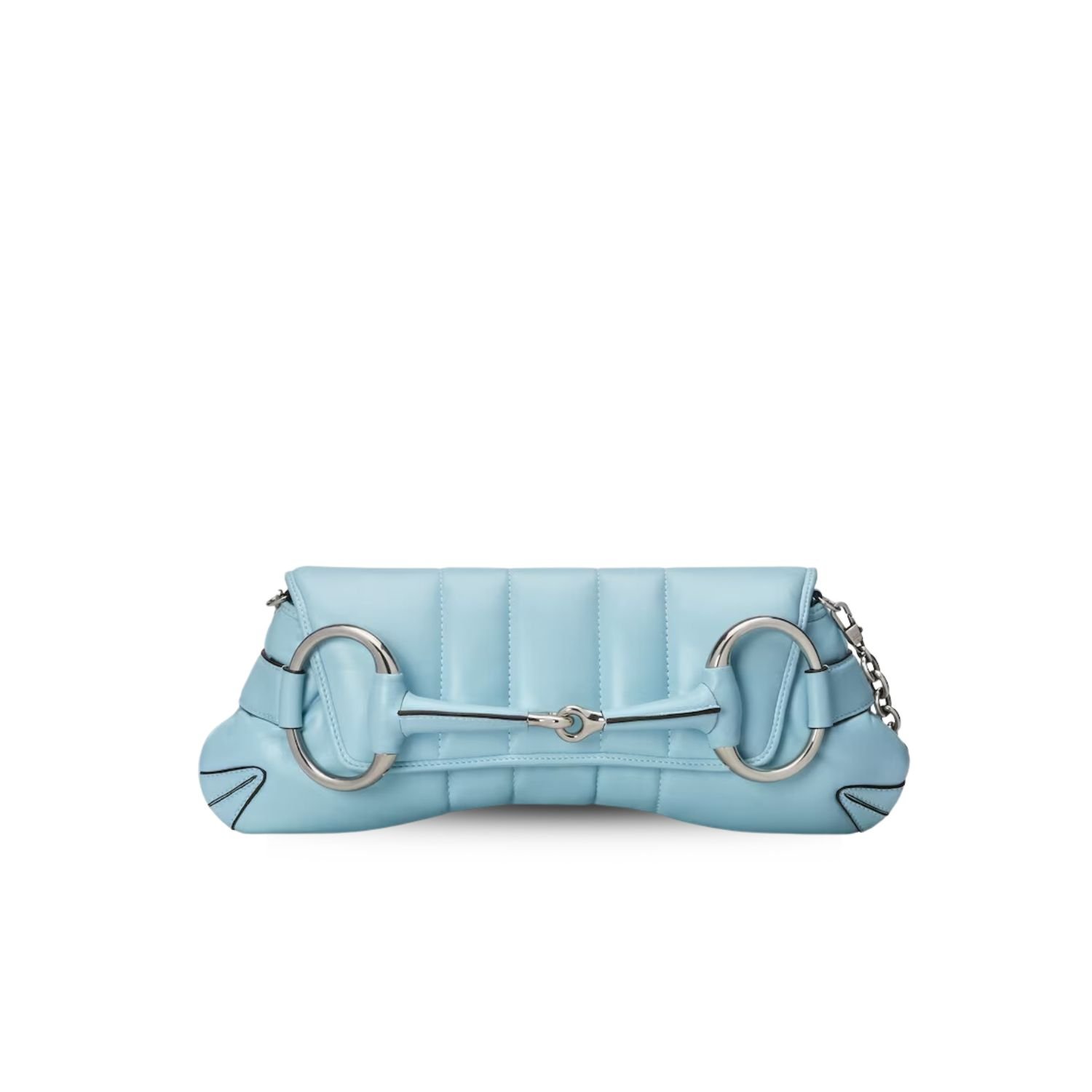 Gucci Horsebit Chain Medium Shoulder Bag Light Blue For Women 15 Inches/ 38 Cm