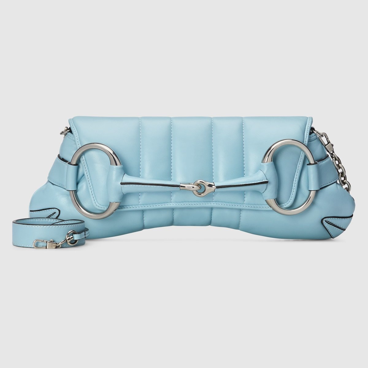 Gucci Horsebit Chain Medium Shoulder Bag Light Blue For Women 15 Inches/ 38 Cm - Image 7