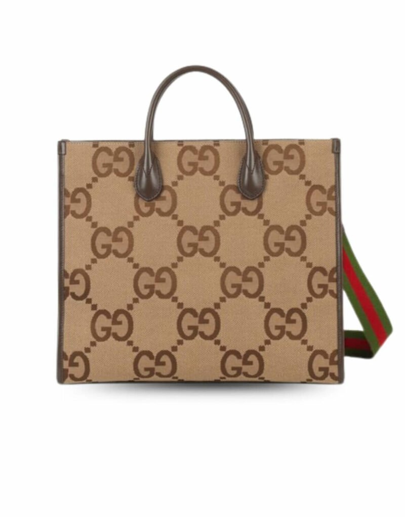 Gucci Tote Bag With Jumbo Camel And Ebony Jumbo GG Canvas For Women 14.6in/37cm 