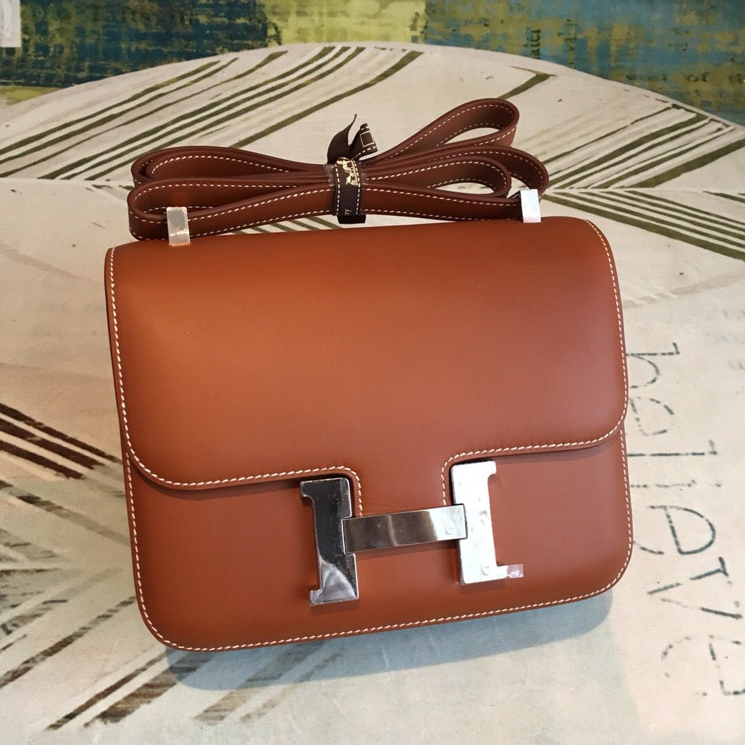 Hermes Constance 24 Swift Brown For Women Silver Toned Hardware, Women’s Handbags, Shoulder Bags 9.5in/24cm - Image 8