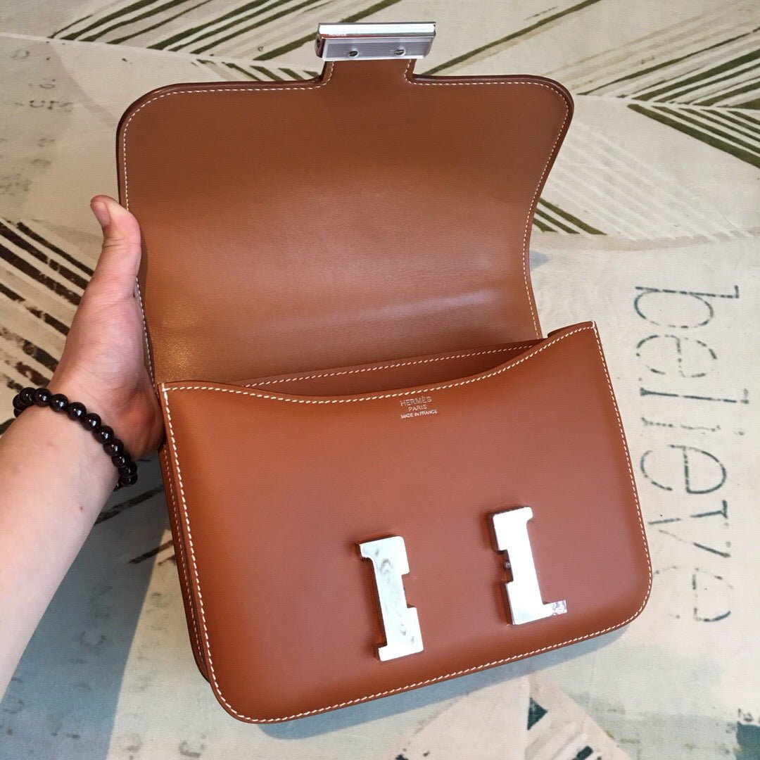 Hermes Constance 24 Swift Brown For Women Silver Toned Hardware, Women’s Handbags, Shoulder Bags 9.5in/24cm - Image 7