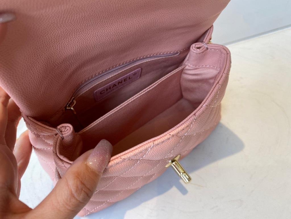 Chanel Flap Bag With Top Handle 19cm Pink - Image 8
