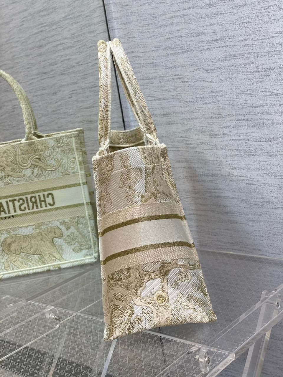 Christina Dior Medium Book Tote Bag 36cm Beige - Image 2