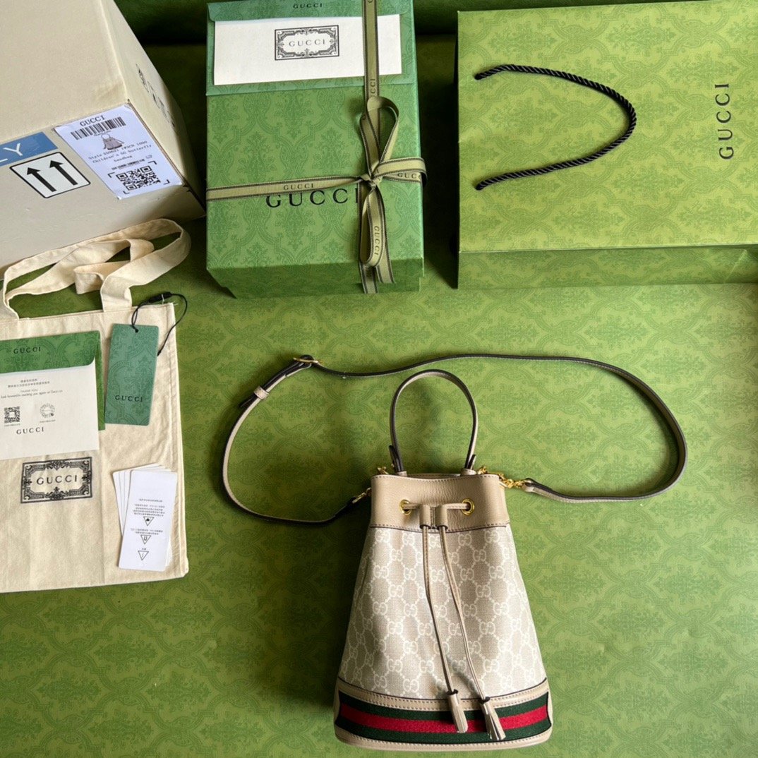 Gucci Ophidia Small GG Bucket Bag White For Women, Women's Bags 10in/25cm - Image 3