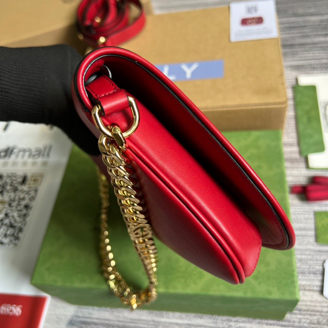 Gucci Blondie Shoulder Bag Red For Women, Women's Bags 11in/28cm - Image 3