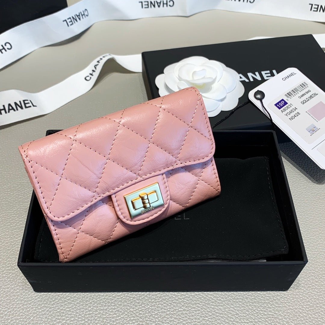 Chanel Diamond Wallet 11cm Pink - Image 2