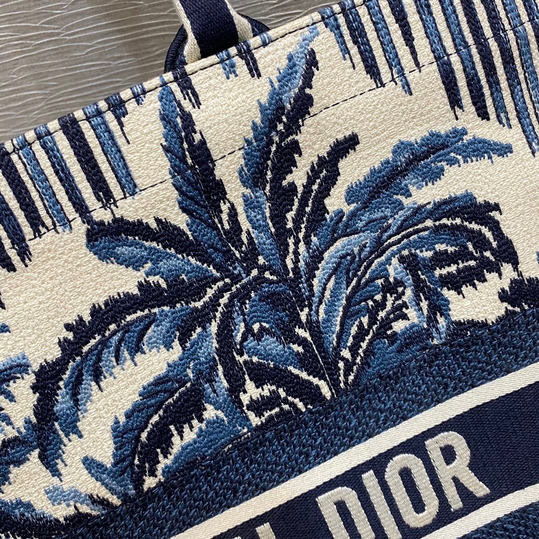 Christian Dior Book Tote Blue Bag 42cm - Image 9