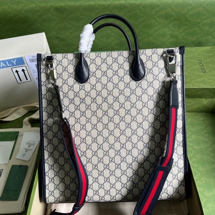 Gucci Tote Bag With Interlocking G Beige And Blue For Women 15in/38.5cm - Image 8