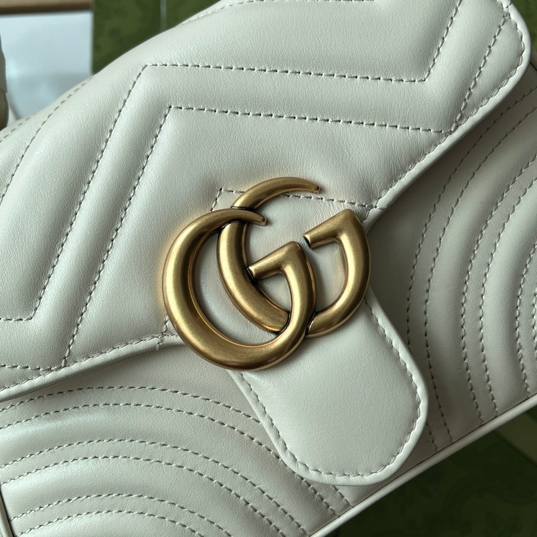 Gucci GG Marmont Mini Top Handle Bag White For Women, Women's Bags 8.3in/21cm - Image 3